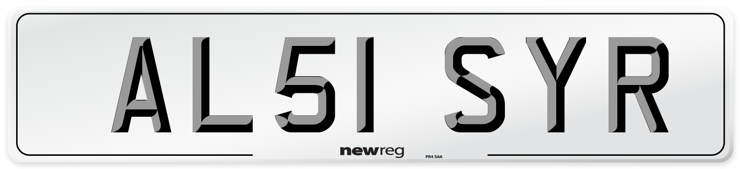 AL51 SYR Number Plate from New Reg